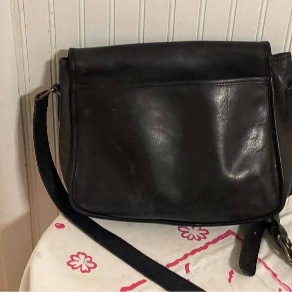 Vintage Coach Ranch Bag Black Glove Tanned Leather USA 9852 Rare - Picture 2 of 7